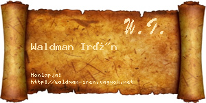 Waldman Irén névjegykártya